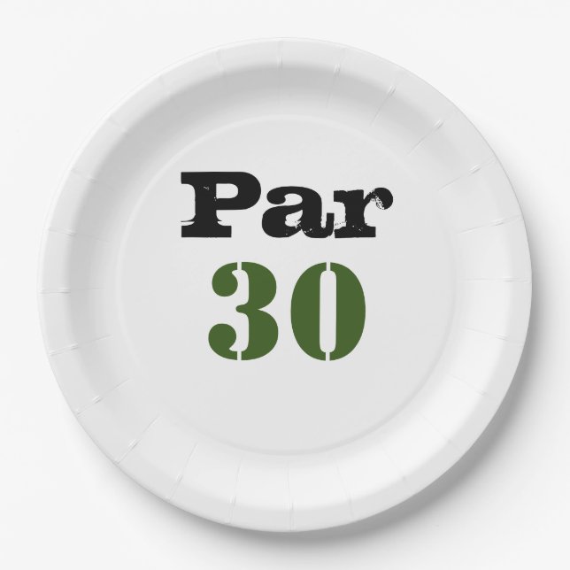 Golf 30th Birthday Par tee thirty party   Paper Plates (Front)