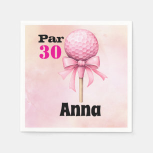 Golf 30th Birthday Par tee woman pink themed Napkins