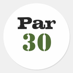 Golf 30th Birthday party Classic Round Sticker