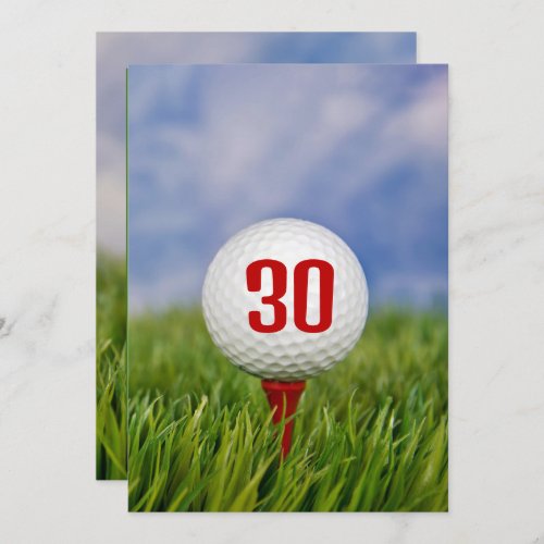 Golf 30th Birthday Party  Invitation