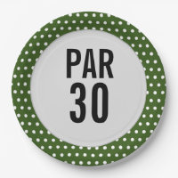 Golf 30th birthday polka dot golfer's birthday paper plate