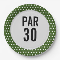 Golf 30th birthday polka dot golfer's birthday paper plates