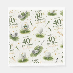 Golf 40th Birthday Anniversary on green Napkins