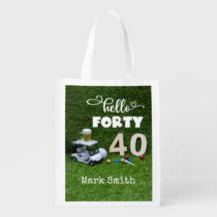Golf 40th Birthday for Golfer golf themed Grocery Bag