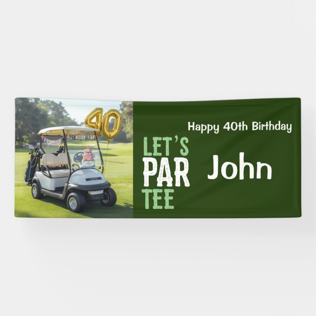 Golf 40th Birthday for golfer party  Banner (Horizontal)