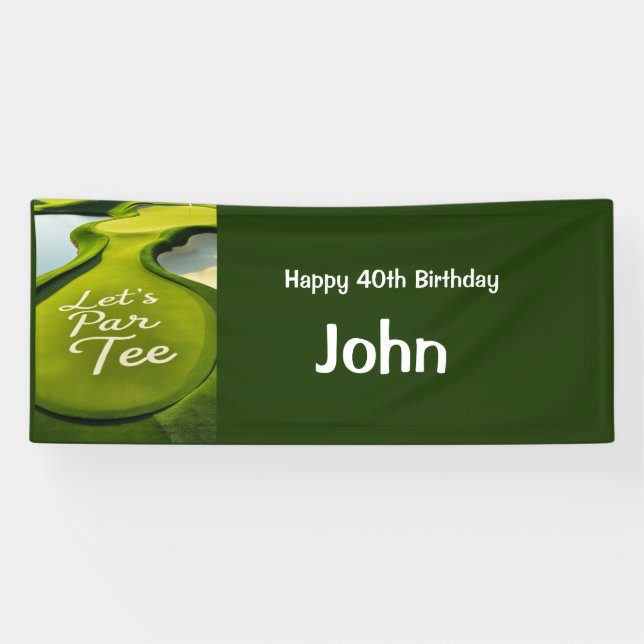 Golf 40th Birthday for golfer party  Banner (Horizontal)