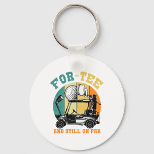 Golf 40th Birthday Fourty Still On Par Funny 40 Ye Keychain