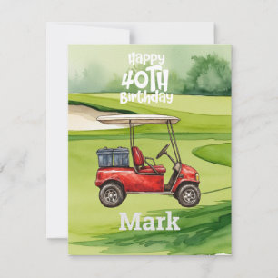Golf 40th Birthday Golfer Years of Being Awesome Note Card