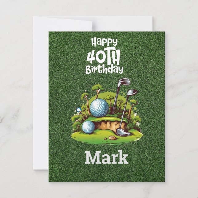 Golf 40th Birthday  Golfer Years of Being Awesome Note Card (Front)