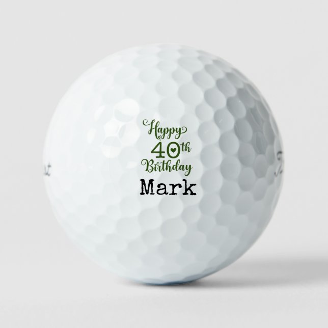 Golf 40th Birthday Par tee thirty party for golfer Golf Balls (Front)