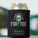 Golf 40th Birthday Party Fantastic For-Tee Black Can Cooler<br><div class="desc">White,  green and black golf themed 40th birthday party can cooler with funny phrase Fantastic For-Tee.</div>