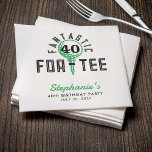 Golf 40th Birthday Party Fantastic For-Tee White Napkins<br><div class="desc">White,  green and black golf themed 40th birthday party napkins with funny phrase Fantastic For-Tee.</div>