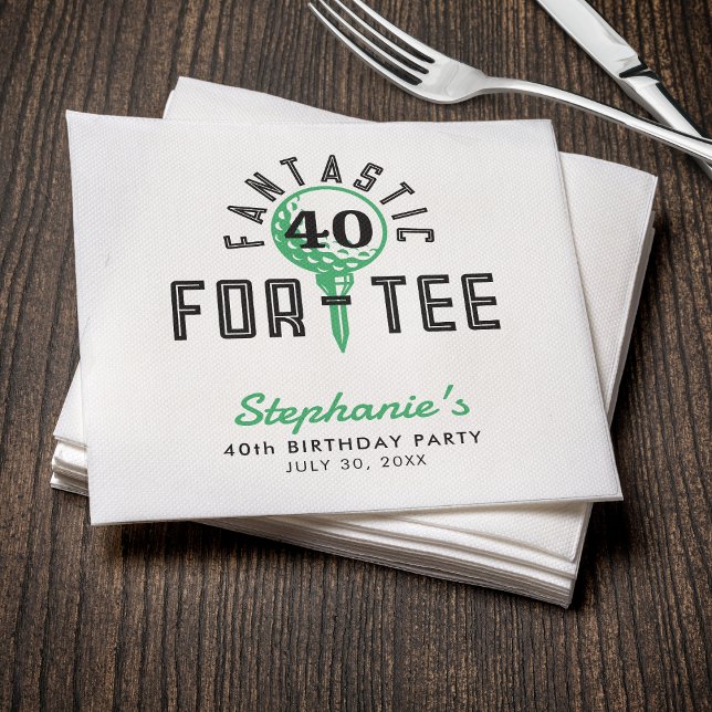 Golf 40th Birthday Party Fantastic For-Tee White Napkins (Golf 40th Birthday Party Fantastic For-Tee White Napkins
)