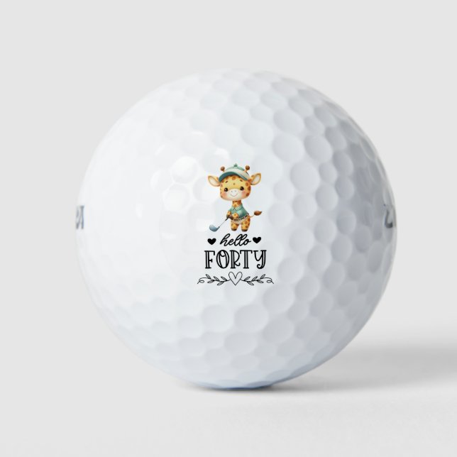 Golf  40th birthday party golfer birthday golf balls (Front)