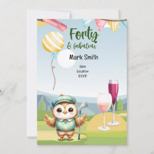 Golf 40th birthday party golfer birthday invitation