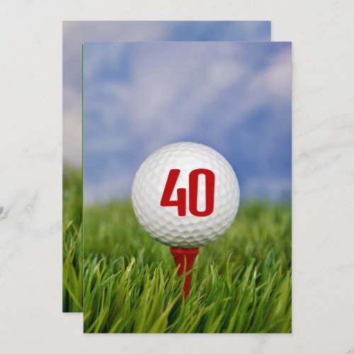 Golf 40th Birthday Party  Invitation