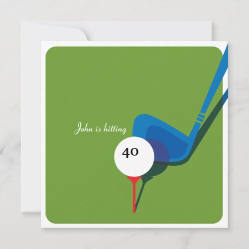Golf 40th Birthday _ Still Swinging Invitation