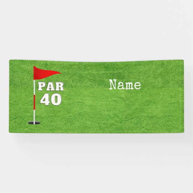 Golf 40th Birthday to golfer with golf flag  Banner (Horizontal)