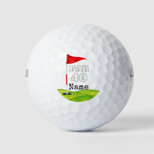 Golf 40th Birthday to golfer with golf flag Golf Balls