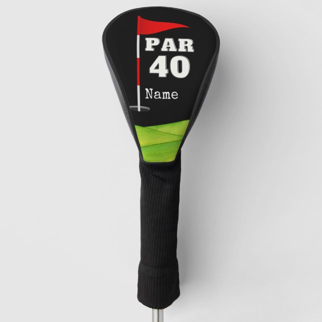 Golf 40th Birthday to golfer with golf flag  Head Cover (Front)