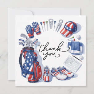 GOLF  4th July   Independence Day Golfer party   Thank You Card