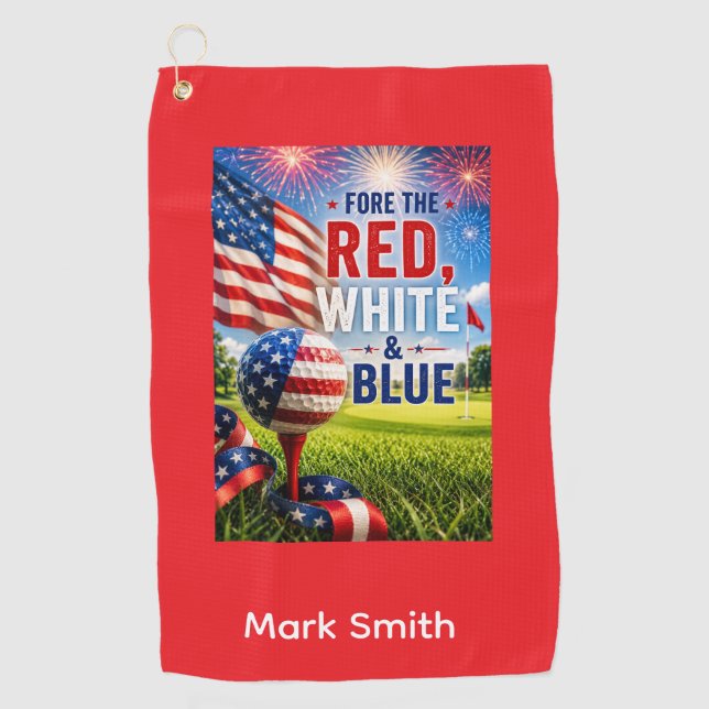 Golf 4th July Independence Day  Towel (Front)