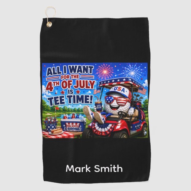 Golf 4th July Independence Day  Towel (Front)