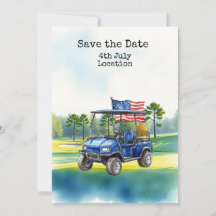 Golf  4th July Independence Day with Barbecue Invitation