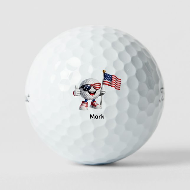 Golf 4th July Independence Day with flag Balls (Front)