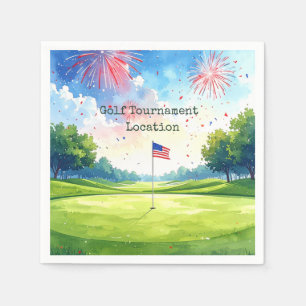 Golf 4th July Independence Day with USA flag Napkins