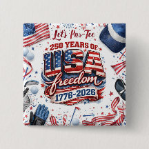 Golf 4th of July 250 Years Independence Button