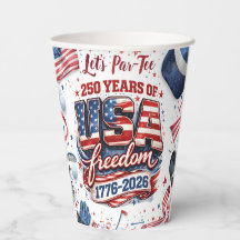 Golf 4th of July 250 Years Independence Button