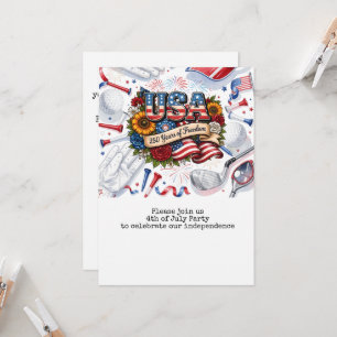 Golf 4th of July 250 Years Independence Postcard