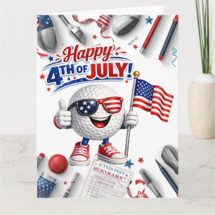 Golf 4th of July Independence Day Card