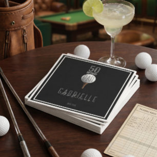 Golf 50 Birthday Golfer Milestone Elegant Party Napkins