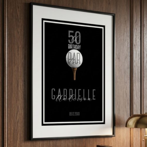 Golf 50 Birthday Golfer Milestone Elegant Party Poster