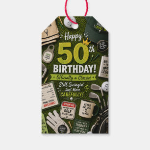 Golf 50th Birthday for golfer humorous golf saying Gift Tags