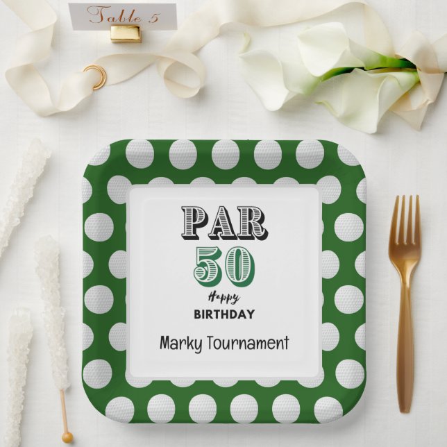 Golf  50th Birthday for Golfer Paper Plates (Wedding)
