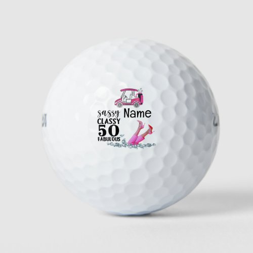 Golf 50th Birthday for woman golfer Golf Balls
