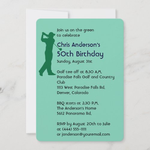 Golf 50th birthday invitation