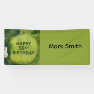 Golf 50th birthday on golf course banner