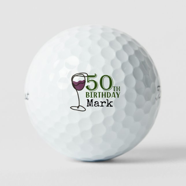 Golf 50th Birthday Par tee thirty party for golfer Golf Balls (Front)