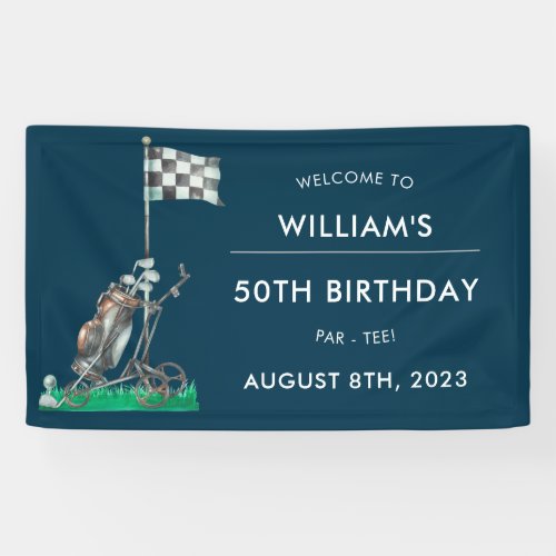 Golf 50th Birthday Party Banner