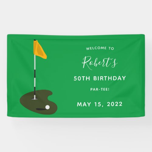 Golf 50th Birthday Party Banner