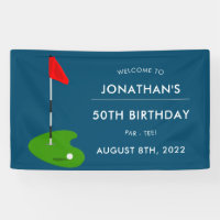 Golf 50th Birthday Party Banner