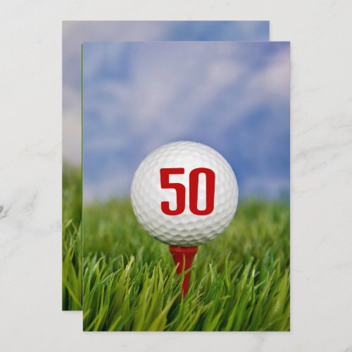 Golf 50th Birthday Party   Invitation