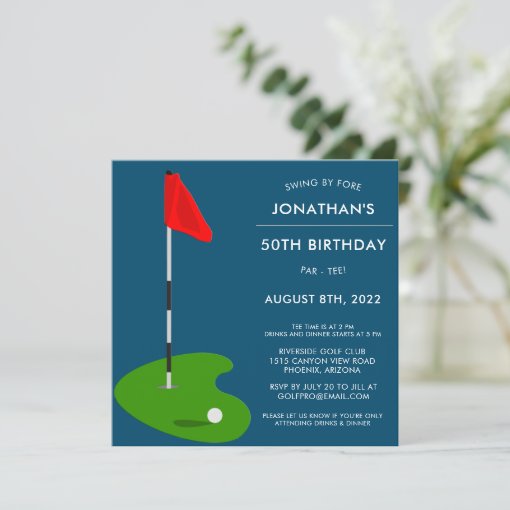 Golf 50th Birthday Party Invitation | Zazzle