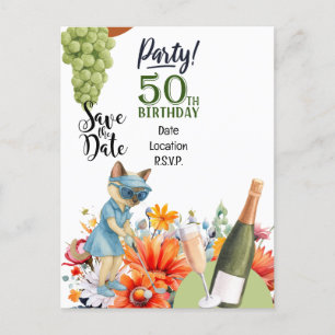 Golf 50th Birthday Party save the date invitation Postcard