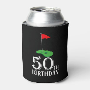 Golf 50th Birthday to You with Golf Flag Can Cooler