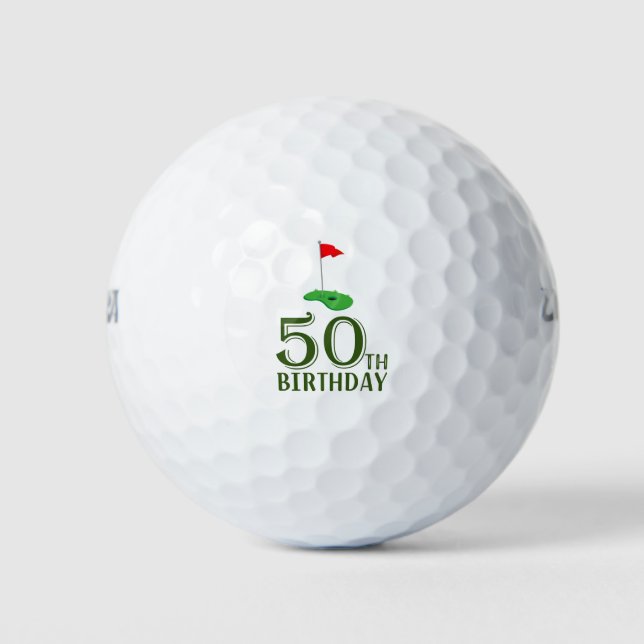 Golf 50th Birthday  to You with Golf Flag  Golf Balls (Front)